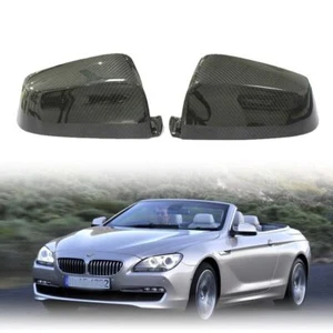 Carbon Fiber  Wing Rear View Mirror Cover Caps Replace Trim For BMW 6 Series F06 - Foto 1 di 9