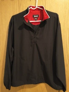Men's Windbreaker Ashworth Pullover Jacket Size Small Black/Red/White - Picture 1 of 10
