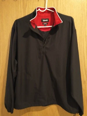 Chaqueta suéter cortavientos Ashworth para hombre talla pequeña negra/roja/blanca Foto 1 de 4