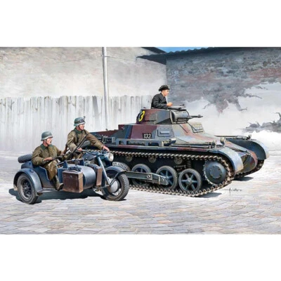 13556 ACADEMY 1/35 GERMAN PANZER I AUSF.B & MOTORCYCLE - Bild 1 von 3