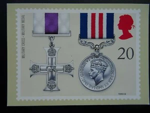 GALLANTRY MILITARY CROSS & MEDAL c1990 PHQ 129(c) 09/90 Royal Mail - Picture 1 of 2