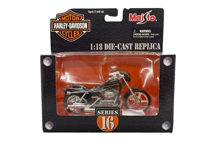 MAISTO 1:18 Harley Series 16 - 1997 XLH Sportster Motorcycle Black & Gold NEW! - Image 1 of 4