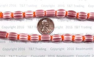 Funky Brownish Chevron Cuentas Comerciales Ovaladas Estilo Antiguo Africano 20 Piezas W3 - Imagen 1 de 2