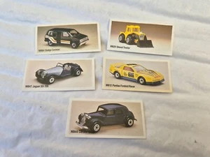 VINTAGE MATCHBOX SET OF 5 SUPERFAST MB COLLECTORS CARDS AS PICTURED - Picture 1 of 2