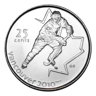 2007 CANADA 25 CENTS OLYMPIC ICE HOCKEY BRILLIANT UNCIRCULATED QUARTER COIN - Image 1 of 2