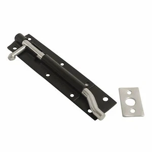 Dzina™ Steel Sliding Tower Door Bolt Necked 100mm x 40mm (4 Inch) Black - Picture 1 of 6