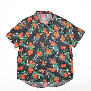 Coca Cola Branded Hawaiian Aloha Button Shirt Coke Bottle All Over Print Men 2XL - Picture 1 of 10