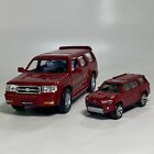 Kinsmart Toyota 4Runner Red 1:36 Scale Diecast SUV RARE & Matchbox 2018 1/64