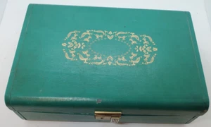 Joyero Farrington Oro Verde Con Llave Genuino Texol Vintage Antiguo ROSA LI - Imagen 1 de 11