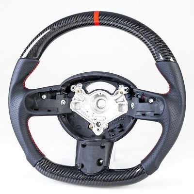Kohlefaser+Leder Lenkrad Abgeflachtes Für Mini R50 R52 R53 02-08 - Bild 1 von 3
