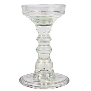 Classic Medium Clear Glass Candlestick Candle Holder Clear - Picture 1 of 2