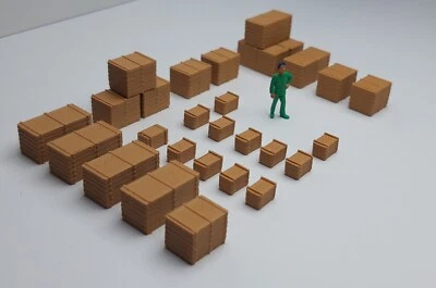 ho lot 32 caisses ech 1/87 décor train quai modélisme entrepôt quai maquette 56