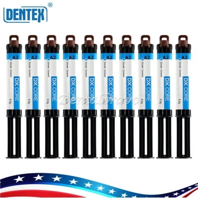 Jeringa 10 XDental Dual Cure Fluido Compuesto Resina Núcleo Acumulación Recarga A2 8g Foto 1 de 4