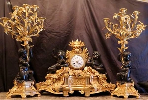 Vintage Mid 19th Century Palace Size Garniture Clock Set - Picture 1 of 12