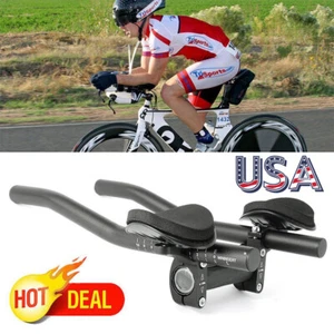 Cycling Handlebar Arm Rest Bar /Road Bike Triathlon Aero Handlebar US - Picture 1 of 11
