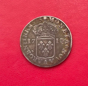 Belle monnaie de Louis XIV,  44 Sols de Strasbourg 1713 A (Var. grand buste) - Imagen 1 de 2