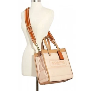 NEU MIT ETIKETT COACH LARGE FIELD FARBBLOCK GESTEPPTE LEDERTASCHE ELFENBEIN/MEHRFARBIG - Bild 1 von 12
