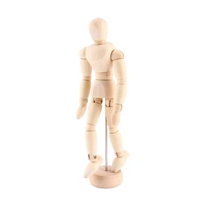 Kunst-Klasse Holzfigur Männliche Gliederpuppe Mannequin Holz Bewegliches Modell - Bild 1 von 15