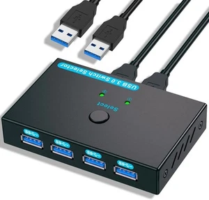 SGEYR Usb 3.0 Switch 2 In 4 Out, Usb C Bi-Directional Switch With Button - Picture 1 of 5