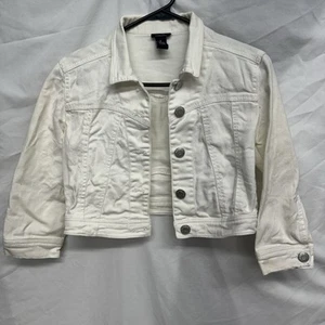 Rue 21 Jeansjacke mit Knopfleiste - weiß - Größe S - Bild 1 von 13
