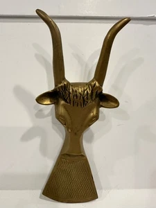Vintage Bull Steer Head Boot Jack Shoe Horn Maxam Solid Brass Heavy Cowboy Rodeo - Picture 1 of 11
