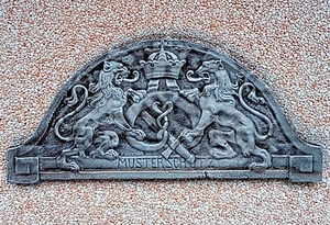 Antiguo panadero signo gremial panadero escudo de armas fundido, protección de muestra, pretzel, leones 40 cm - Imagen 1 de 5