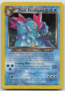 Tarjeta holográfica Feraligatr Neo Destiny oscura muy dañada 5/105 pliegues - Imagen 1 de 2