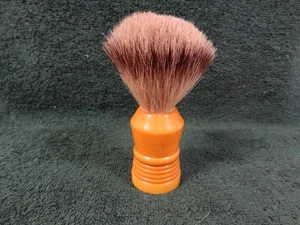 Vintage Made Rite USA #600 Pure Badger Butterscotch Bakelite Shaving Brush 24mm - Picture 1 of 7