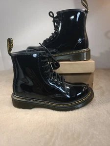 Dr. Martens 1460 J Black Leather Boots UK12 US13 EU31 AirWair Youth Damen - Bild 1 von 8
