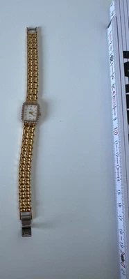 JUNGHANS +++ Uhr  Quartz Zifferblatt weiß Edelstahl vergoldet - Bild 1 von 4