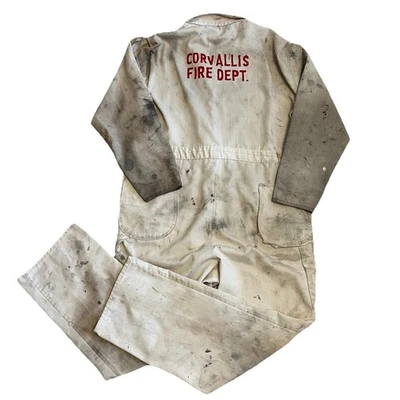 Vintage 60s Chain Stitch BIG MAC Penneys Coveralls Corvallis Fire Department 46L - Image 1 of 4