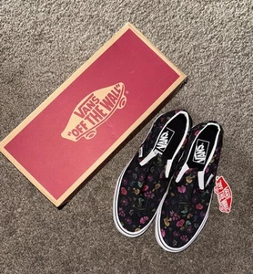 NIB Vans “Off The Wall” Classic Slip-On Shoes - Pressed Floral - W Size 9 - Picture 1 of 9