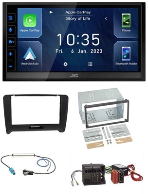 JVC DAB Bluetooth MP3 USB 2DIN Autoradio für Audi TT 06-14 Aktivsystem Quadlock - Bild 1 von 4