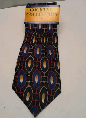 Cocktail Collection 100% Silk Men’s Necktie Elegant Multicolor Wine USA - Image 1 of 4