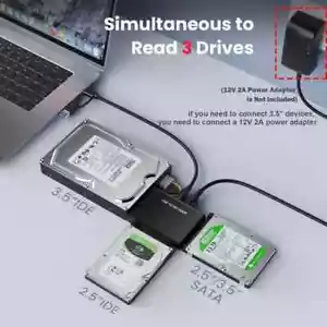 USB 3.0 zu SATA IDE Festplatte Adapter Konverter Kabel für 3,5 2,5" HDD/SSD UK - Bild 1 von 8