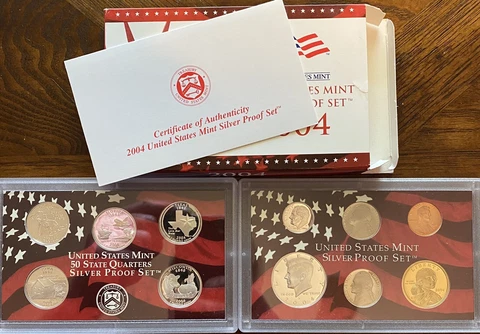 2004-S SILVER PROOF SET W/ BOX & COA  FREE U S SHIPPING Cover