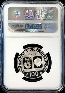 1983 Proof Sarajevo Olympics silver Yugoslavia Figure Skating, NGC PF 69 LOWPOP - Picture 1 of 2