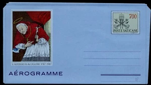 VATICANO - Aerogrammi - 1987 - SANT'ANTONIO MARIA DE' LIGUORI - Imagen 1 de 1