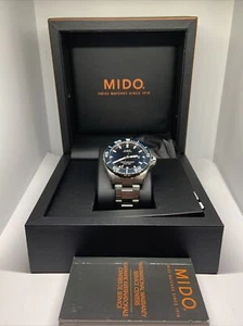 MIDO M0266081104100 Men's Silver Stainless Steel Blue Dial Automatic Watch BW26 - Picture 1 of 9