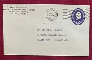 JOHN'S DEALS - US 3c WASHINGTON GESTEMPELT BRIEFUMSCHLAG SC #U534c DIE 3 ANN ARBOR 1952 - Bild 1 von 1