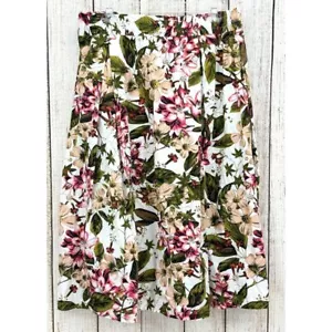 Philosophy Midi Skirt Size Large Multi Floral 100% Cotton Tropical A-Line NWT - Picture 1 of 6
