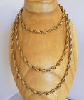Long Vintage Napier Gold Tone Twisted Chain Necklace Ornate Patterned 60"