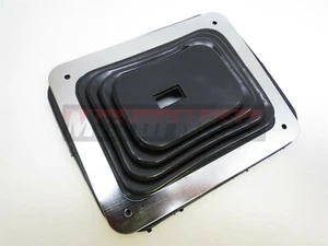 Bota de cambio de goma Hurst placa cromada 5-5/8" X 6-3/4" Chevy Ford Mopar Hot Rod - Imagen 1 de 3