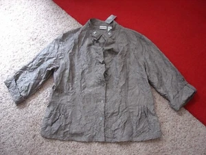 Neu mit Etikett Chico's Crinkle Glanz Jolena leichte Jacke sandgrau Farbe Größe 3 NEU - Bild 1 von 10