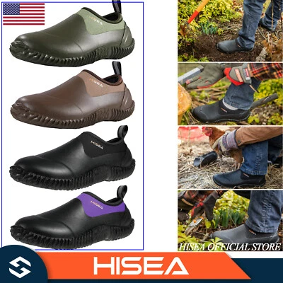 HISEA Unisex Garden Shoes Neoprene Rubber Ankle Rain Boot Outdoot Mud Chore Work - Image 1 of 4