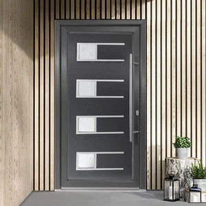 SN Deco-Bastion Haustür Efraim, außen anthrazit-innen weiß, E-Öffner, Stoßgriff - Bild 1 von 10