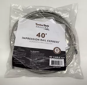 Kit de cables expresos de riel de impresión de barandilla Azek Timber Tech 40’ acero inoxidable - Imagen 1 de 3