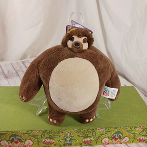 Mochila de felpa Go Games Tiny Headed Kingdom Heep Sloth marrón tostado clip 6,75" nueva con etiquetas - Imagen 1 de 10