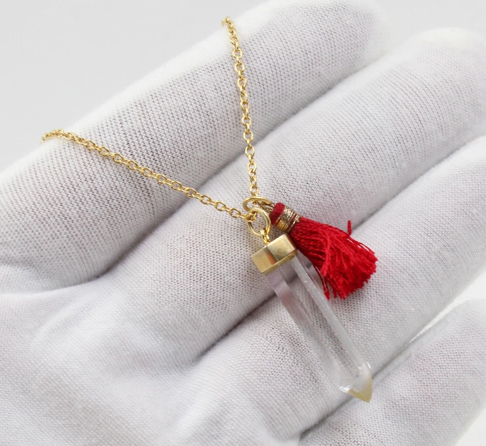 Collana in argento sterling 925 massiccio con cristalli trasparenti sfaccetta... - Immagine 1 di 4