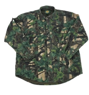 Cabelas Realtree Forest Oak Camo Shirt L 24x30 Seclusion-3D Konifer Tree-Bark - Image 1 of 4